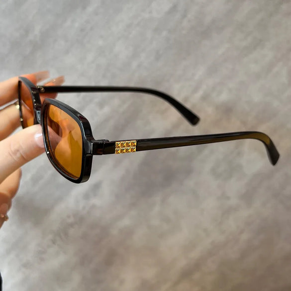 Vacation Simple Style Color Block Ac Square Full Frame Women'S Sunglasses