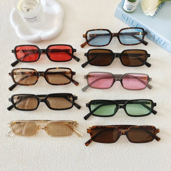 Vacation Simple Style Color Block Resin Square Full Frame Women'S Sunglasses