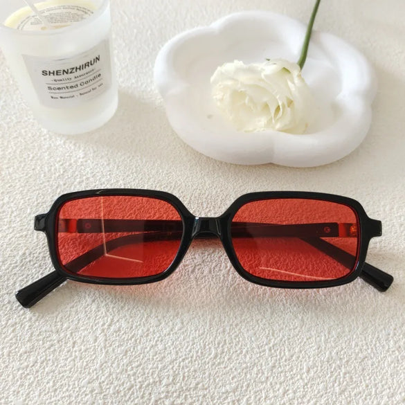 Vacation Simple Style Color Block Resin Square Full Frame Women'S Sunglasses