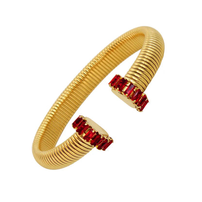 Vacation Simple Style Color Block 304 Stainless Steel 18K Gold Plated Zircon Bangle In Bulk