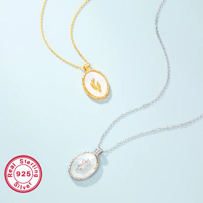 Vacation Simple Style Commute Rose Sterling Silver Plating Inlay Shell 18k Gold Plated White Gold Plated Pendant Necklace