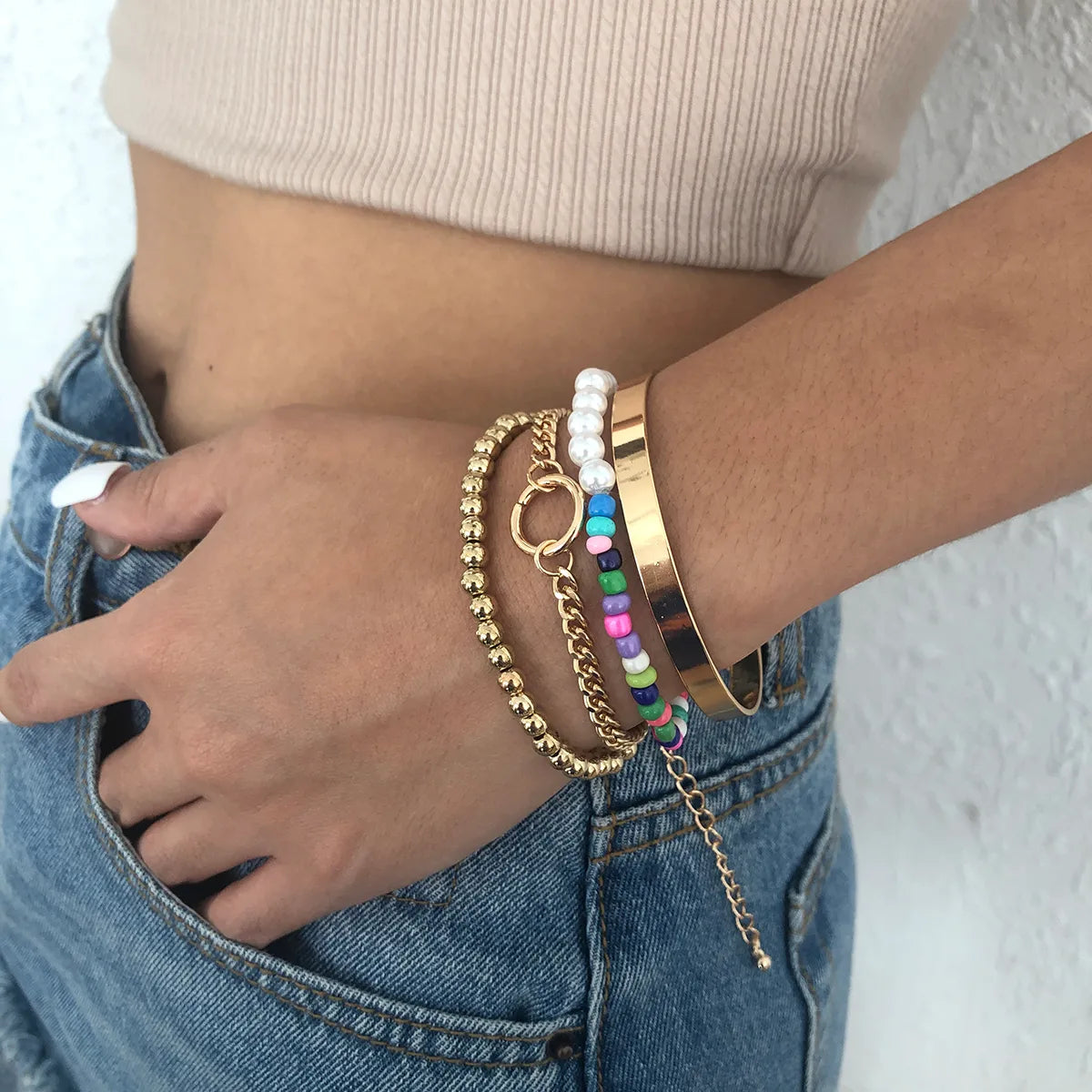 Vacation Simple Style Geometric Alloy Women'S Bracelets