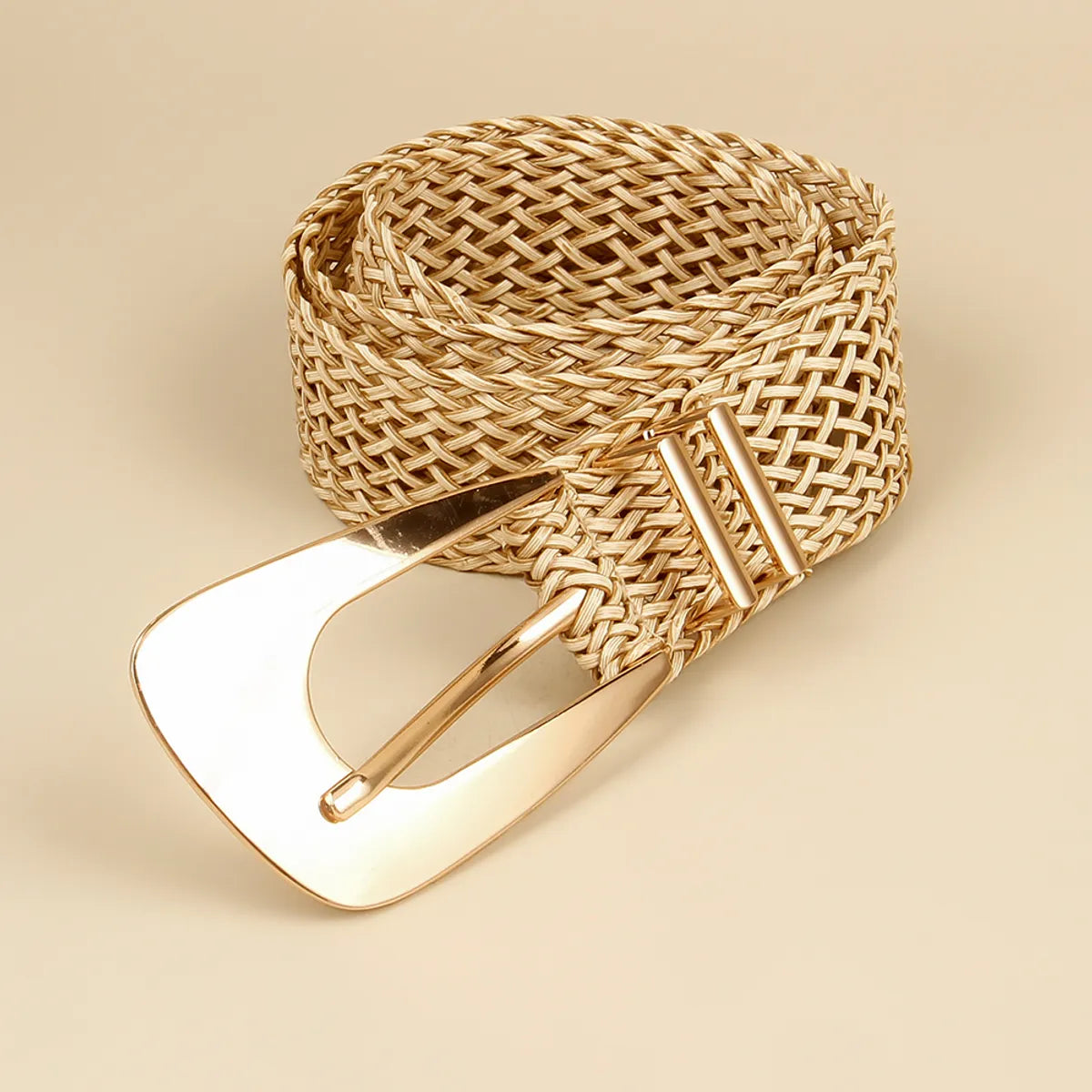 Vacation Simple Style Geometric Straw Buckle Women'S Woven Belts