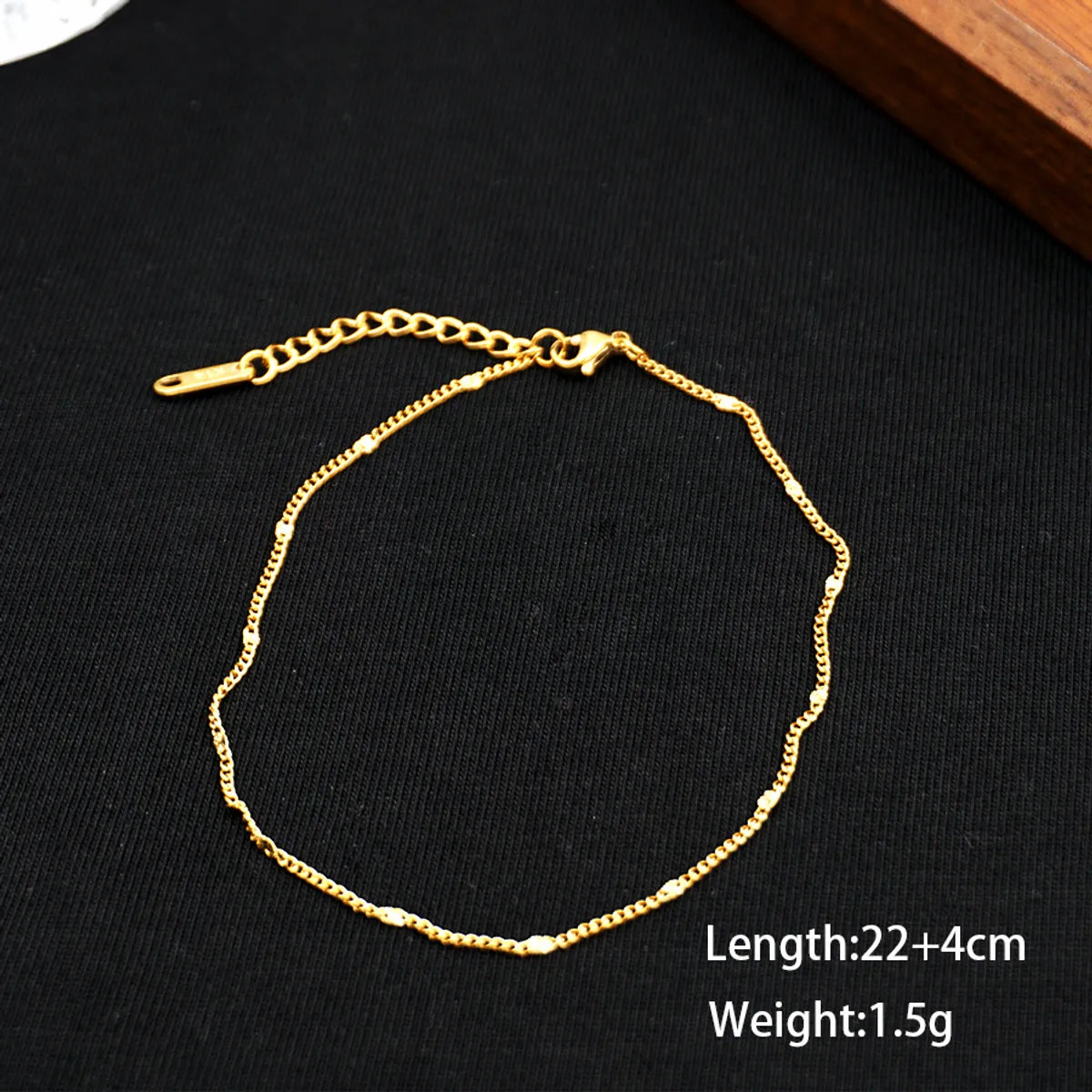 Vacation Simple Style Geometric 304 Stainless Steel Titanium Steel Plating Gold Plated Women's Anklet