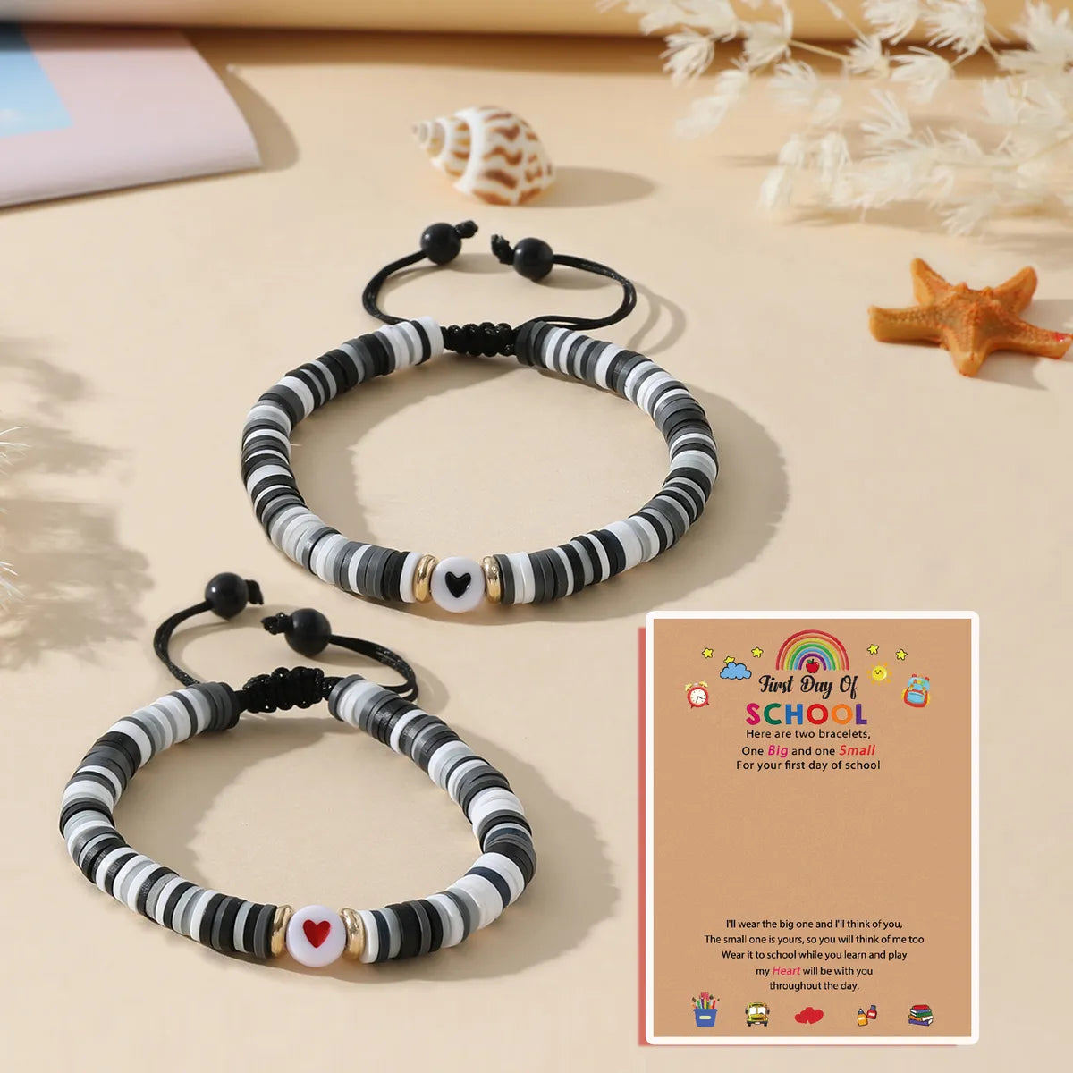 Vacation Simple Style Heart Shape Arylic Stone Soft Clay Wholesale Drawstring Bracelets