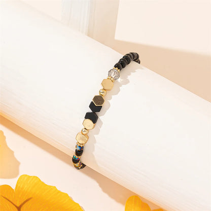 Vacation Simple Style Hexagon Fish Tail Artificial Crystal Beaded Women's Bracelets