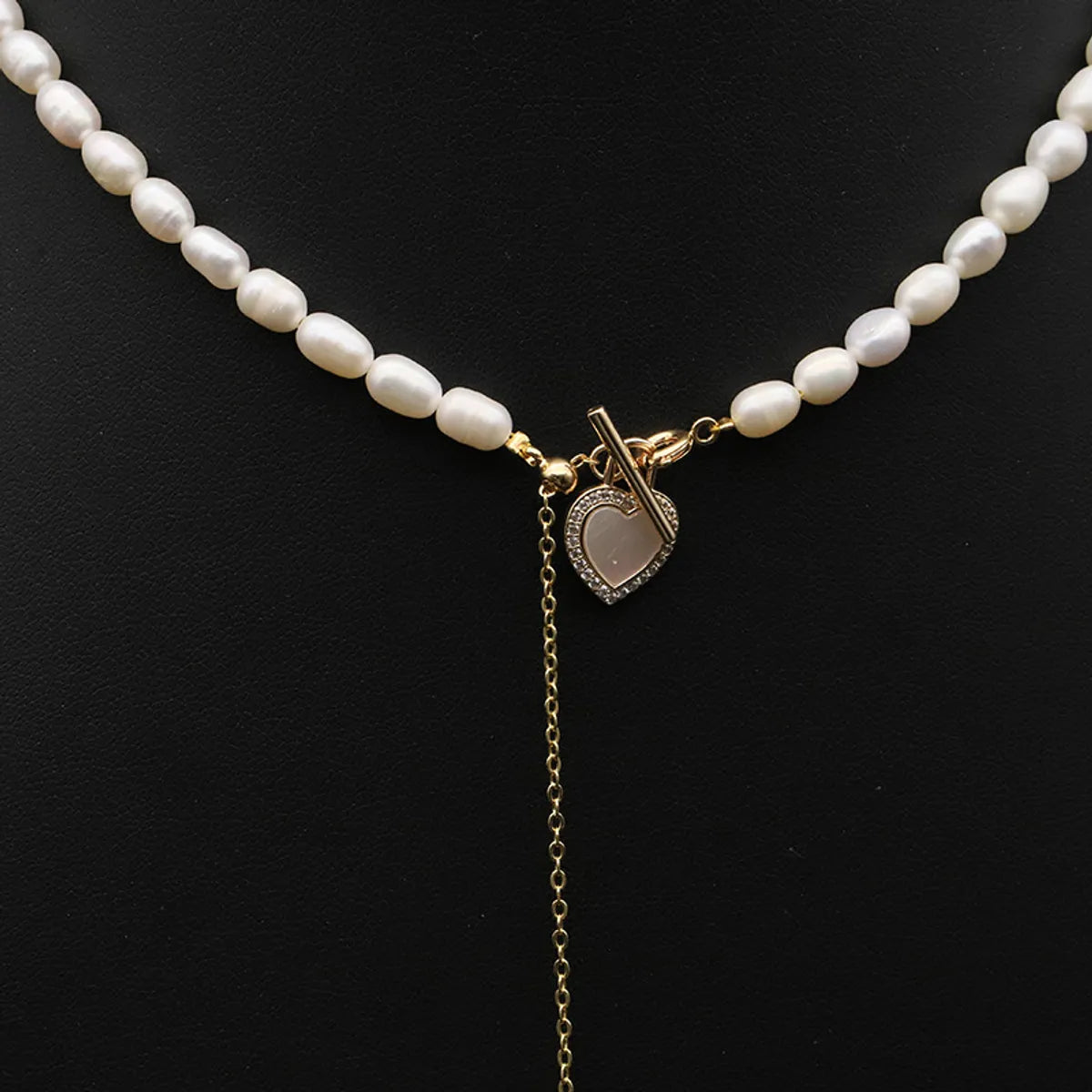 Vacation Simple Style Round Freshwater Pearl Copper Plating 18k Gold Plated Necklace