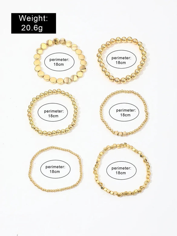 Vacation Simple Style Round Solid Color CCB Wholesale Bracelets