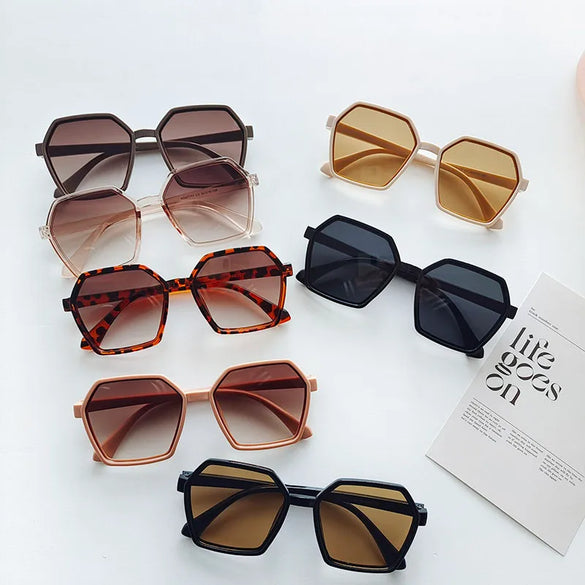 Vacation Solid Color Pc Resin Polygon Full Frame Women'S Sunglasses