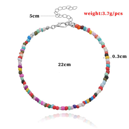 Vacation Solid Color Seed Bead Wholesale Anklet