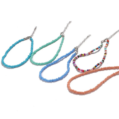 Vacation Solid Color Seed Bead Wholesale Anklet