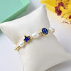 Vacation Star Smiley Face Pearl Metal Beaded Knitting Bracelets 1 Piece