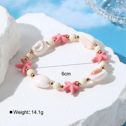 Vacation Starfish Ceramics Beaded Plating Women's Bracelets