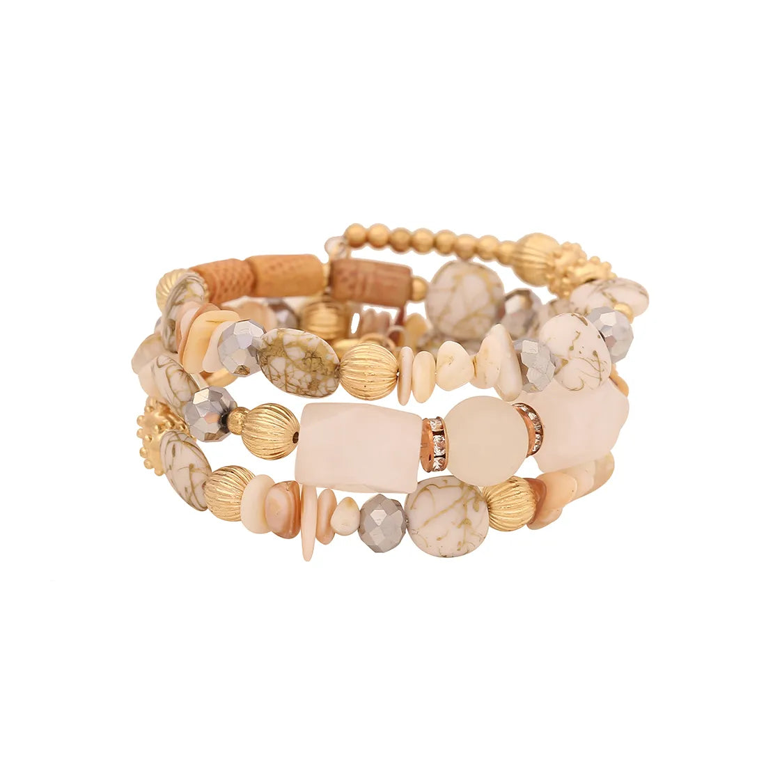 Vacation Stone 18K Gold Plated 304 Stainless Steel Stone Wholesale Bracelets