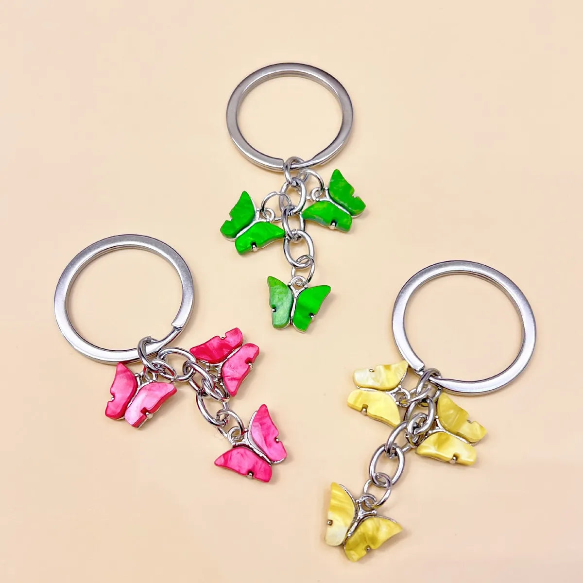 Vacation Sweet Color Block Alloy Keychain