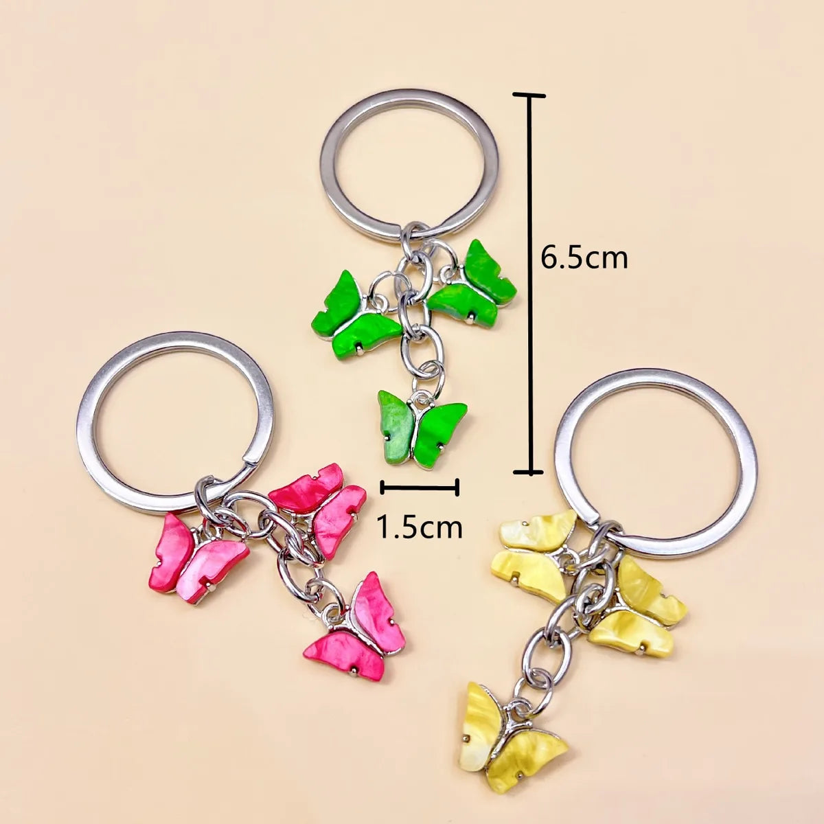 Vacation Sweet Color Block Alloy Keychain