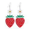 Vacation Sweet Flower Strawberry Arylic Alloy Women'S Drop Earrings