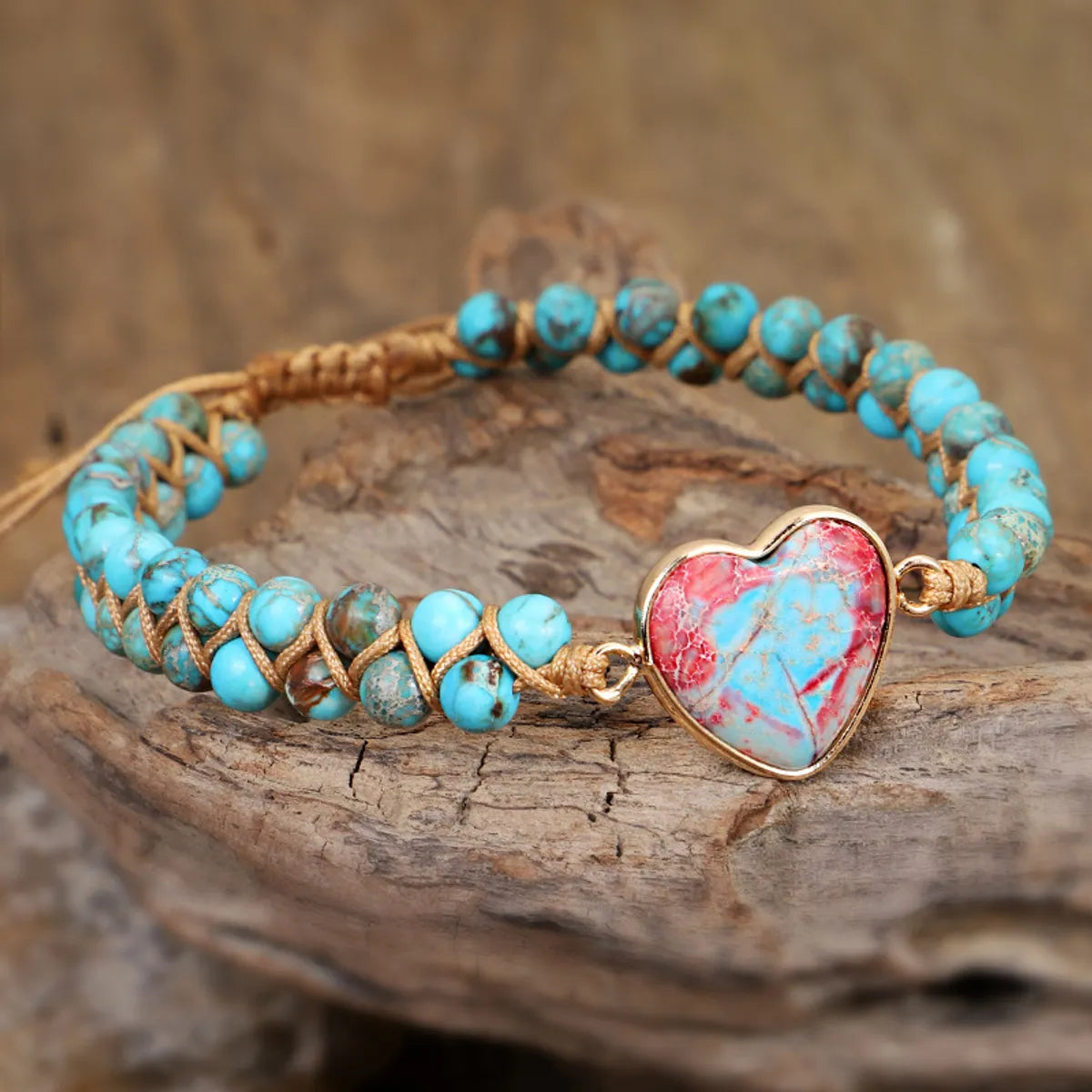 Vacation Sweet Heart Shape Natural Stone Bracelets In Bulk