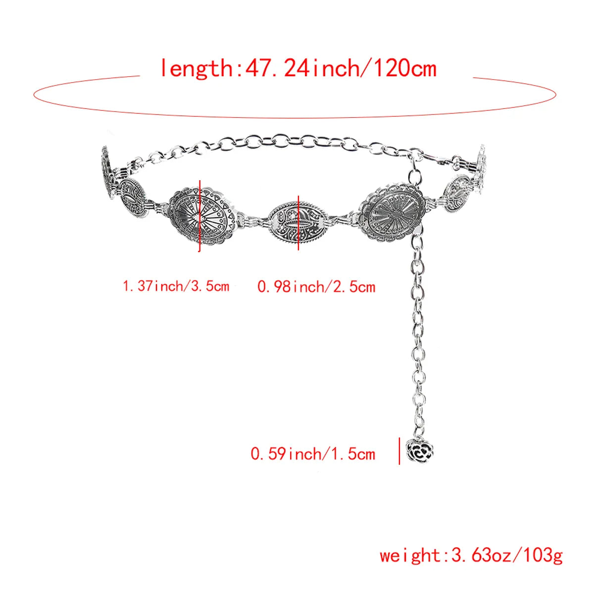 Vacation Sweet Simple Style Round Alloy Women'S Chain Belts