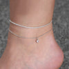 Vacation Tropical Simple Style Heart Shape Plastic Copper Beaded Inlay Zircon Women'S Anklet