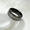 Vacuum Plating Laser Marking Stainless Steel Geometric Ring For Men