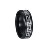 Vacuum Plating Laser Marking Stainless Steel Geometric Ring For Men