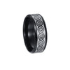 Vacuum Plating Laser Marking Stainless Steel Geometric Ring For Men