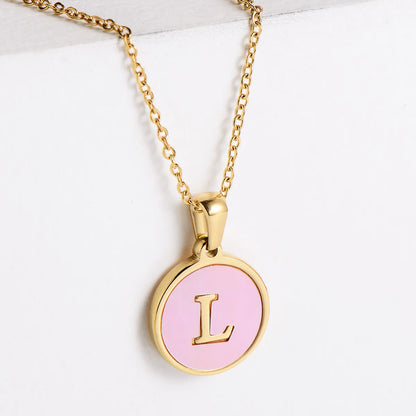 Fashion Letter Titanium Steel Plating Pendant Necklace