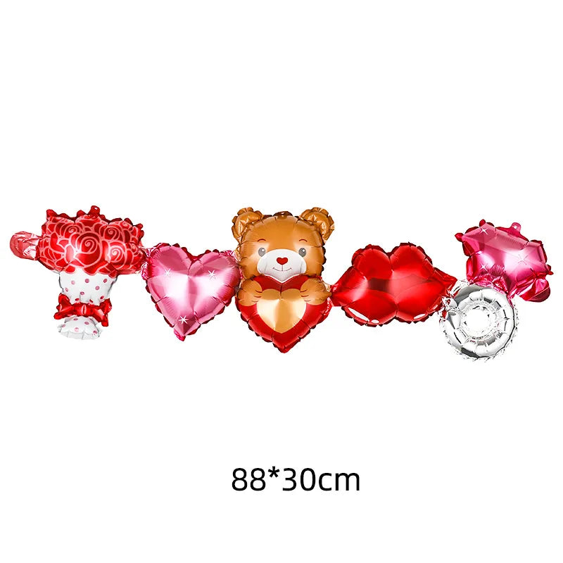 Valentine'S Day Heart Shape Aluminum Film Party Balloons