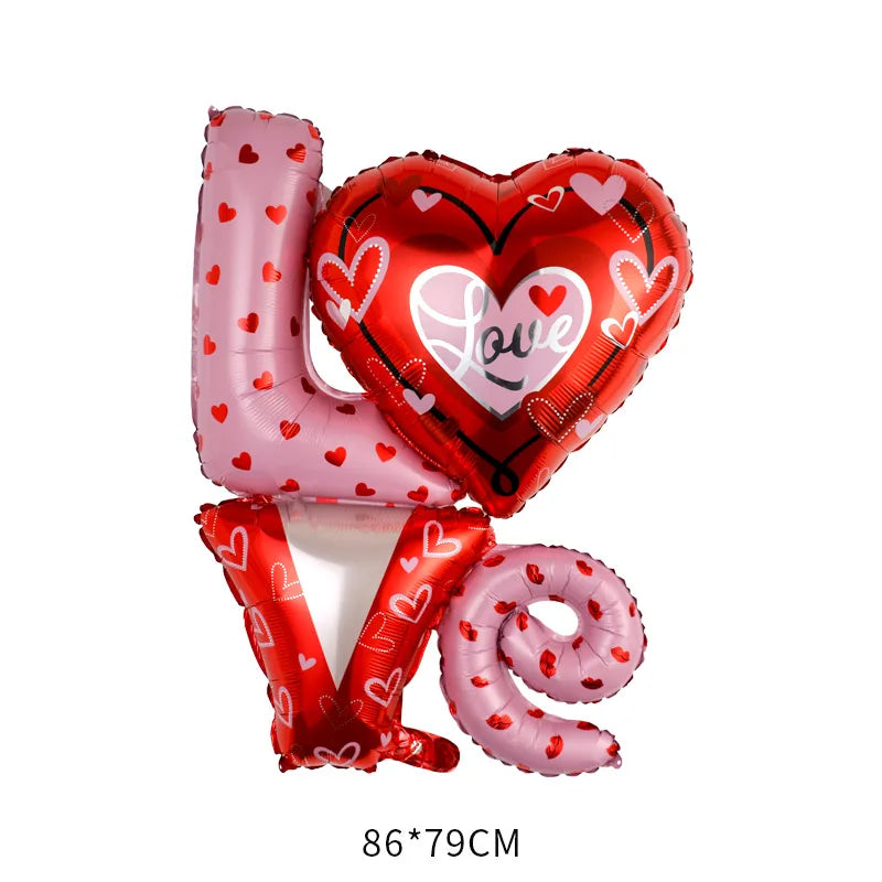 Valentine'S Day Heart Shape Aluminum Film Party Balloons