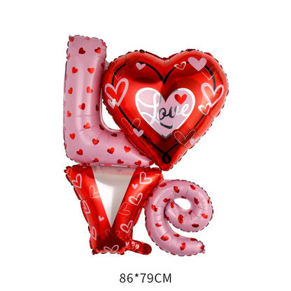 Valentine'S Day Heart Shape Aluminum Film Party Balloons