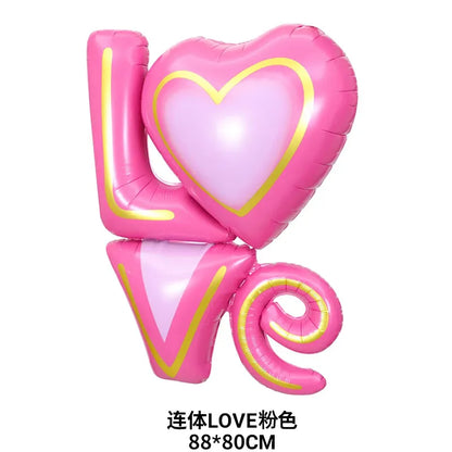 Valentine'S Day Heart Shape Aluminum Film Party Balloons