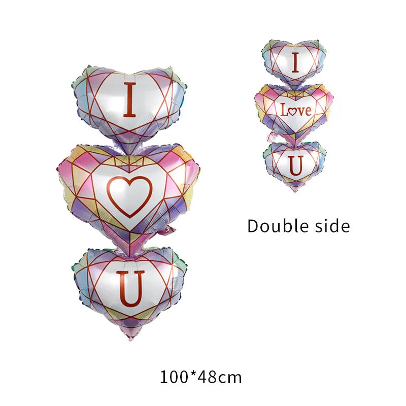 Valentine'S Day Heart Shape Aluminum Film Party Balloons