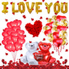 Valentine’s Day I Love You Aluminum Foil And Latex Balloon Set Round Decorative Balloons For Wholesale Event Decoration