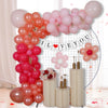 Valentine's Day Latex Balloon Chain Set With Round Balloons Rose Petal And Bear Decorations For Wedding And Party Decor
