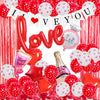 Valentine’s Day Love Balloon Decoration Set With Round Latex And Aluminum Foil Balloons For Wedding Confession And Room Decor
