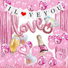 Valentine’s Day Love Balloon Decoration Set With Round Latex And Aluminum Foil Balloons For Wedding Confession And Room Decor