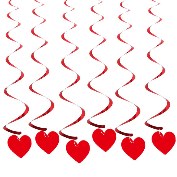 Valentine's Day Love Spiral Hanging Decorations Paper And Pvc Pendant Set For Party Living Room And Wedding Decor