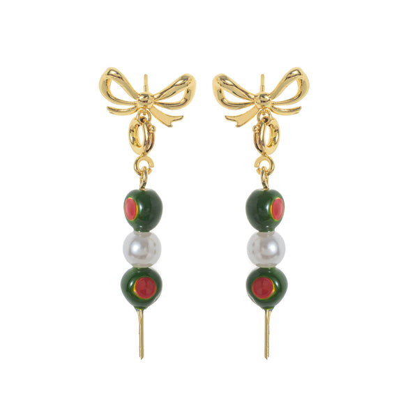 Vegetable Wine Glass Pearl Earrings Copper Electroplating Women's