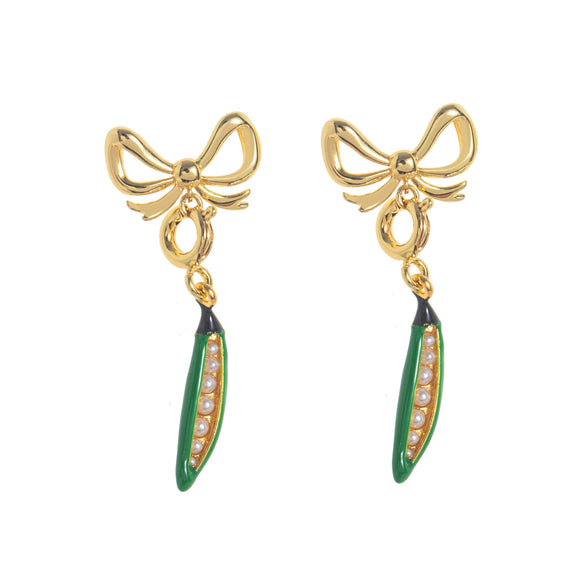 Vegetable Wine Glass Pearl Earrings Copper Electroplating Women's