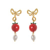 Vegetable Wine Glass Pearl Earrings Copper Electroplating Women's