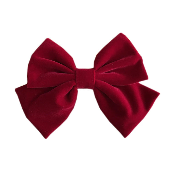 Velvet Big Bow Female Handmade Hairpin Back Head Elegant Top Clip Hair Accessories