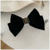 Velvet Big Bow Female Handmade Hairpin Back Head Elegant Top Clip Hair Accessories