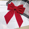 Velvet Big Bow Female Handmade Hairpin Back Head Elegant Top Clip Hair Accessories