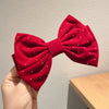 Velvet Big Bow Female Handmade Hairpin Back Head Elegant Top Clip Hair Accessories