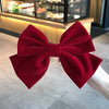 Velvet Big Bow Female Handmade Hairpin Back Head Elegant Top Clip Hair Accessories