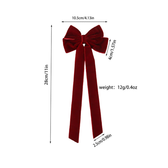 Velvet Bow Ribbon Duckbill Hairpin Handmade Women's Hair Accessories