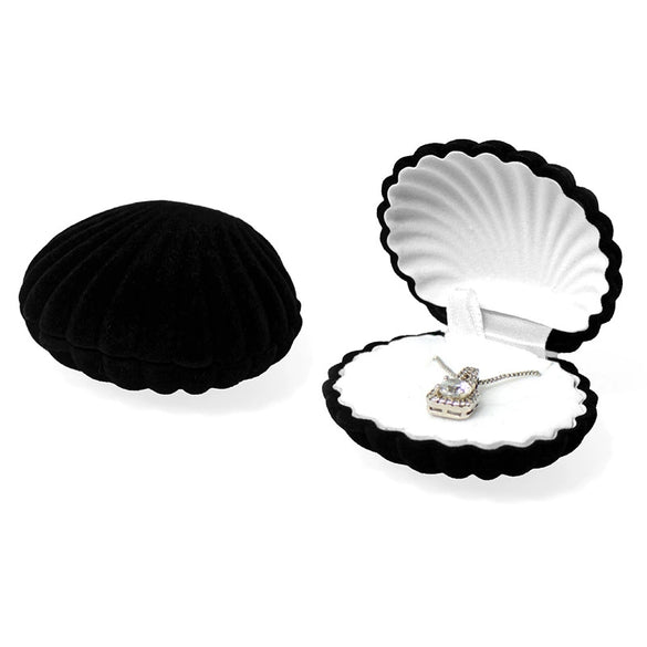 Velvet Clamshell Jewelry Gift Box Flannel Flip Ring Box For Earrings Pendant And Necklace Packaging Cute Minimal Style