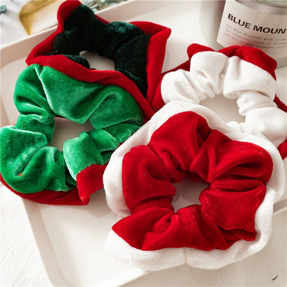 Velvet Hair Tie Headwear Seiko Treatment Autumn And Winter New Mixed Color Christmas Large Intestine Ring Style