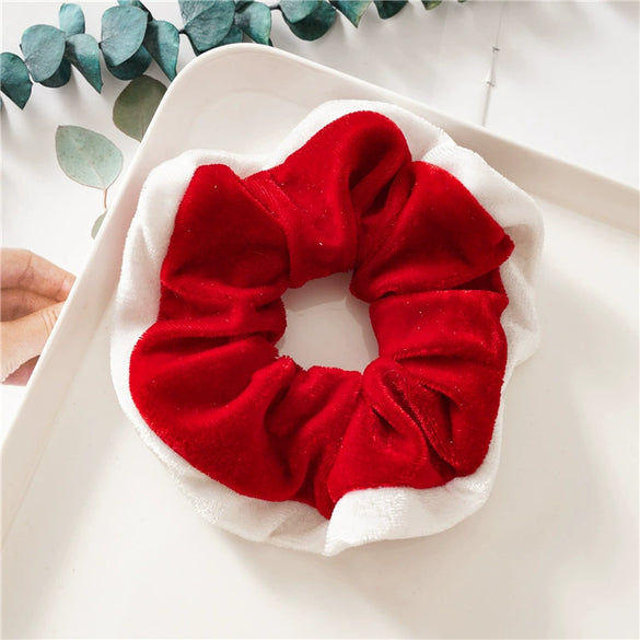 Velvet Hair Tie Headwear Seiko Treatment Autumn And Winter New Mixed Color Christmas Large Intestine Ring Style